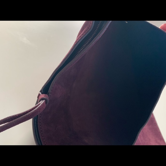 Theory Dark Purple Suede Pouch